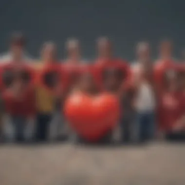 Group of skateboarders wearing red heart sunglasses