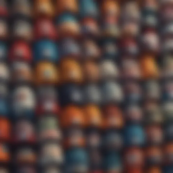 A creative montage of baggy beanie variations, showcasing different designs and patterns.