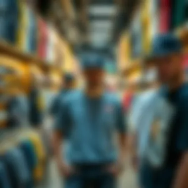 Trendy Retail Store Shopping Shopping experience at a trendy retail store for graphic tees