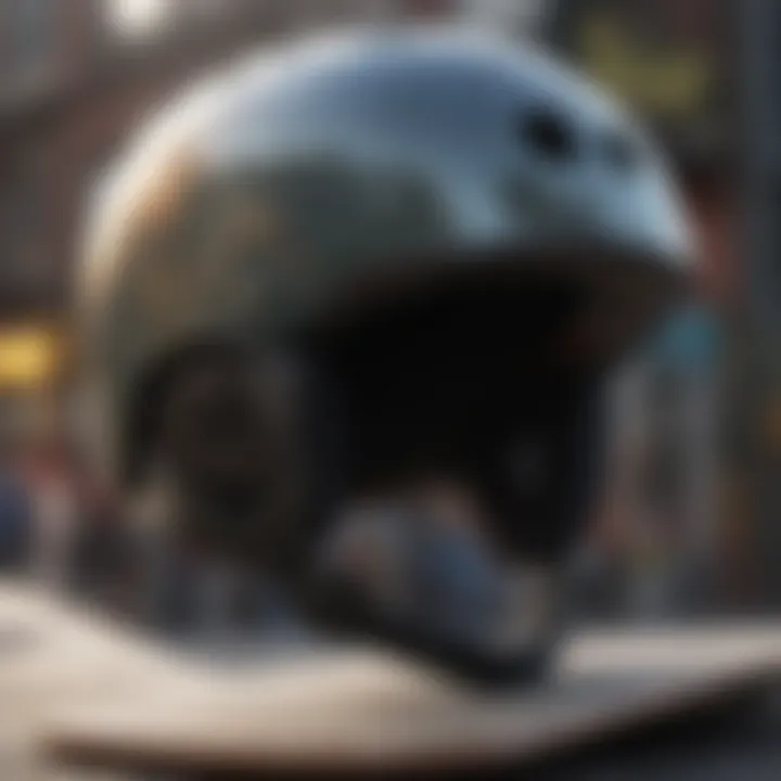 Close-up view of a high-quality helmet designed for skateboarding