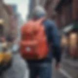 Stylish Herschel backpack in an urban setting