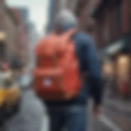 Stylish Herschel backpack in an urban setting