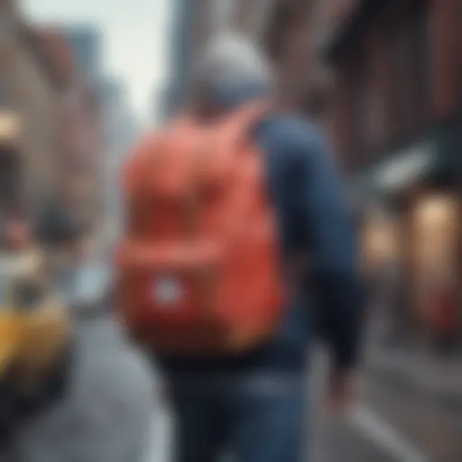 Stylish Herschel backpack in an urban setting