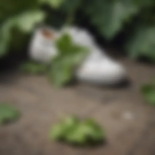 A close-up of grape leaves symbolizing growth and resilience in skate culture.