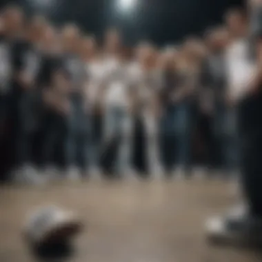 Group of friends at a punk concert, all wearing white Vans, highlighting community and culture.