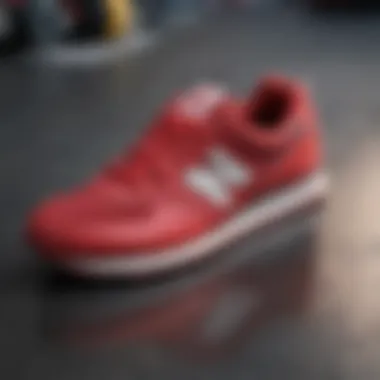 Design elements of New Balance Red footwear