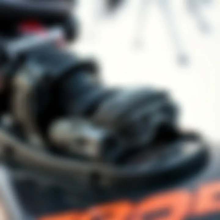 Close-up view of union force bindings showcasing intricate design details