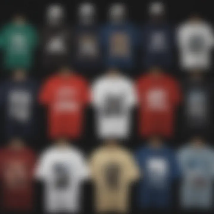 Collage of Adidas t-shirts through the years