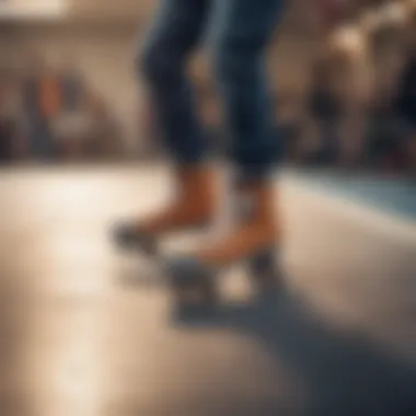 Skater showcasing tricks in wide shoes