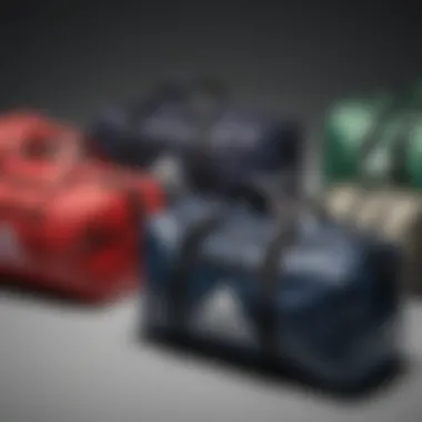 Comparison of various adidas duffel bag models side by side