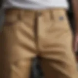 Close-up of Dickies pants showcasing durable fabric