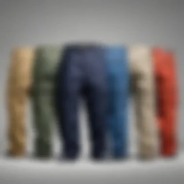 Various fit options of Dickies pants displayed side by side