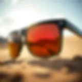 Close-up view of the stylish Von Zipper Dipstick Polarized sunglasses showcasing lens technology