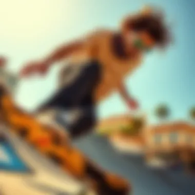 Skateboarding with Style: Von Zipper Dipstick in Action Skateboarder wearing Von Zipper Dipstick Polarized sunglasses while performing a trick