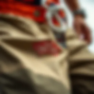 Material Benefits of Nylon in Skatewear Close-up of Vans nylon shorts fabric