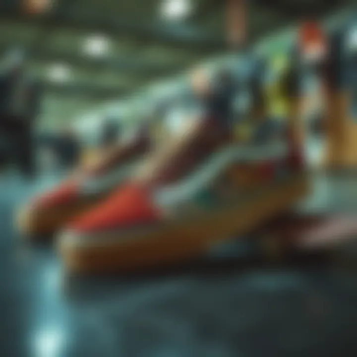 Vans Pro shoes displayed with skateboarding culture elements