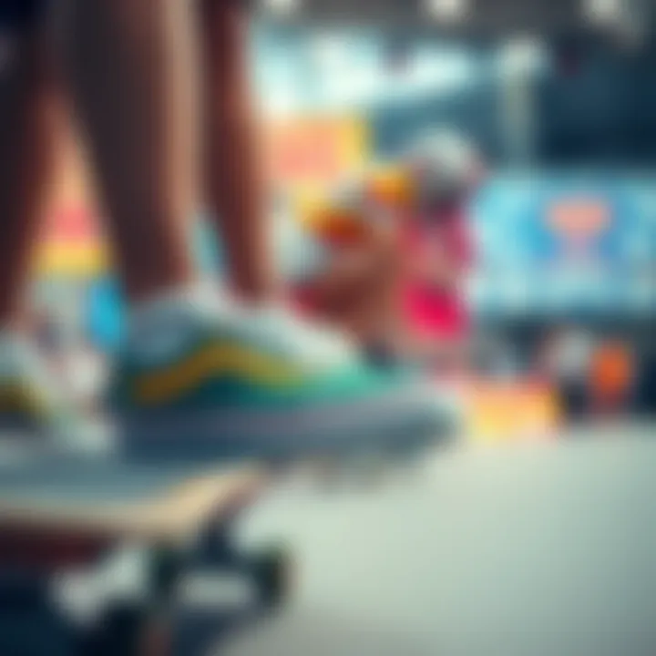 Skaters wearing Vans Tri Color shoes during a competition