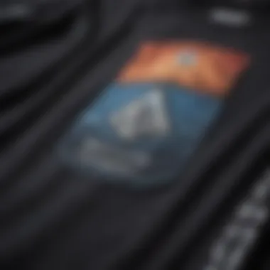 Volcom Long Sleeve T-Shirt Design Close-up of a Volcom long sleeve t-shirt showcasing unique graphic design