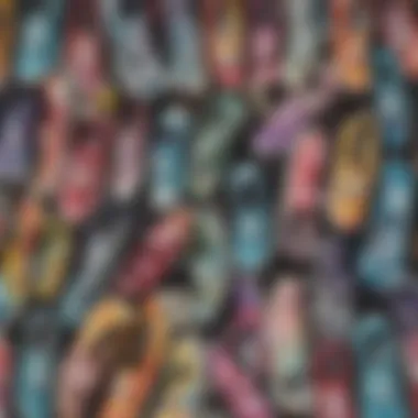 Diverse Designs of Tie-Dye Vans A collage of various tie-dye Vans designs showcasing diversity