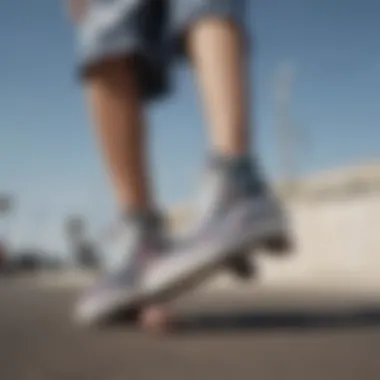 A scene depicting the cultural influence of skateboarding fashion